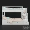 Кровать Артек двухярусная - Кровати - 3D модель